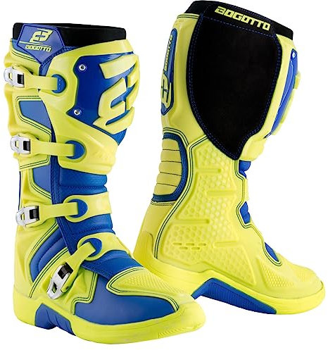 Bogotto MX-6 Stivali motocross, blu/giallo, 43