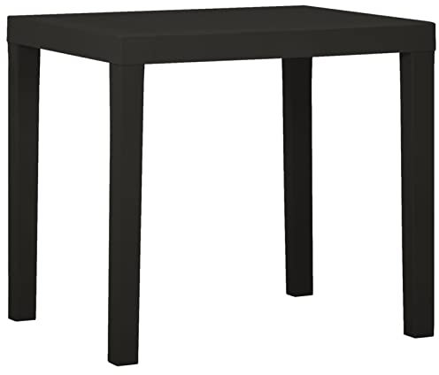 Goliraya Gartentisch Terrassentisch Balkontisch Esstisch Bistrotisch Tisch Kunststofftisch Witterungsbeständig Kunststoff Anthrazit 79x65x72 cm