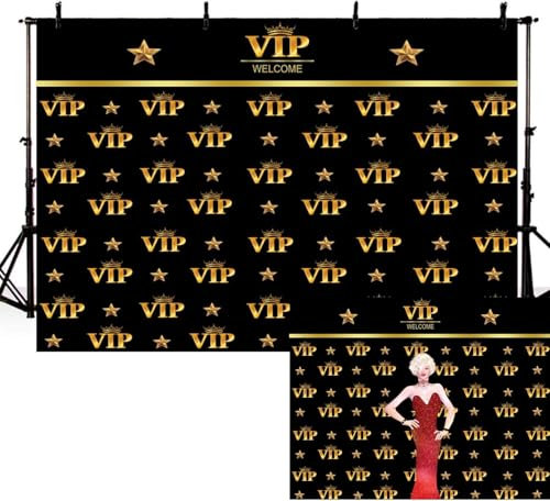 VIP-Fotohintergrund mit rotem Teppich, 2,9 x 1,8 m, für Stern, Laufstegen, Bühne, Fotografie, Hintergrund für Filme, Showbooth, Promi-Aktivität, Porträt, Party-Banner