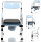 Jopassy Toilettenstuhl, Toilettenstuhl für senioren mit Armlehne und Rückenlehne, Höhenverstellbar Duschhocker mit Toiletteneimer für Alter, Kinder und Schwangere (bis 160 kg belastbar)