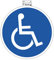 Exacompta - Réf. 67027E - 1 panneau adhésif PARKING RÉSERVÉ HANDICAPÉS - En PVC traité anti-dérapant et résistant aux UV - Diamètre du panneau : 30 cm - Coloris bleu