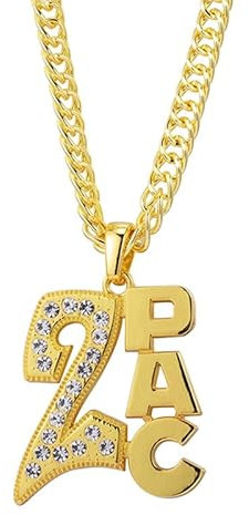 MAYIYAHO Gute Qualität Big 2PAC Anhänger Halskette Sternschmuck Männer Hip Hop Lange kubanische Kette Ice Out Hiphop Golden Silber