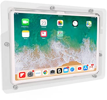 TABcare Anti-Diebstahl-Acryl-VESA-Gehäuse für Apple iPad 10 11 Zoll 2022, iPad 11 Zoll 2025 A16 mit kostenlosem Wandhalterungsset und 90-Grad-Winkel-USB-C-Ladekabel (transparent)
