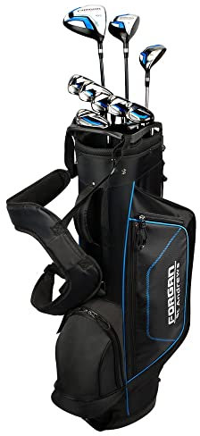 Forgan F200 +1 Inch Golf Clubs Set with Bag, Graphite/Steel, Stiff Flex, Mens Right Hand