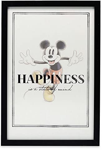 Disney 100th Anniversary Mickey Mouse Zitat, gerahmt, Holz, Wanddekoration – Klassische Micky Maus Wandkunst für Zuhause