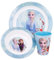 Microwave Safe 3pcs Cartoon Character Dinner Tableware Set Plate, Bowl & Cup, BPA Free re-usable Plastic (Frozen)