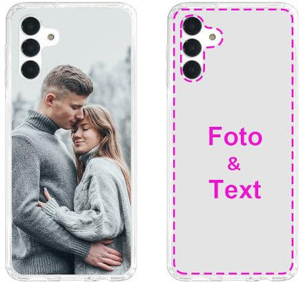 MXCUSTOM Personalisierte Handyhülle für Samsung Galaxy A13 5G (6.5), Benutzerdefiniert Hülle mit Eigenem Foto Bild Text Schutzhülle [Weicher Polsterstoßfänger + Harter Rückseite] (HC1-CR-P1)