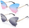 2 Stück Schmetterlings Sonnenbrille Bunte Randlose Sonnenbrille Coole lustige Unregelmäßige Sonnenbrillen für Männer und Frauen Party Sonnenbrillen für Strand Party Abschlussball Karneval