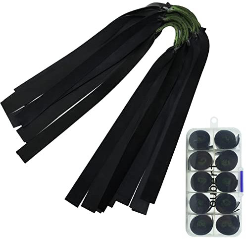 OUBOTER 10 Stück Schleuder Gummiband Mit Schleuderbandbox Steinschleuder Gummi Stark Gummiband Für Schleuder Jagd (10 Schwarz)
