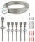 Rankhilfe/Ranksystem ''M'' aus Edelstahl - Wandabstand 50mm (Set 4) mit 6 Wandhaltern und 10m Drahtseil