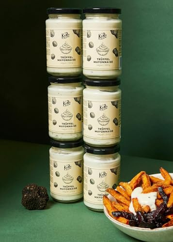 KoRo - Pflanzliche Trüffel Mayonnaise 6 x 200 g - Intensives Trüffelaroma - Mayonnaise ohne Ei - Ideal für Burger, Pommes und Salate