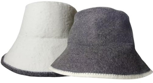 Saunahut 2 Stück wasserabsorbierender Filz-Saunahut für Damen und Herren reguliert die Temperatur Fischer-Saunakappe wiederverwendbar Banya-Hut Saunahut Wolle Dampfsaunahut für längere Sauna Badehaus