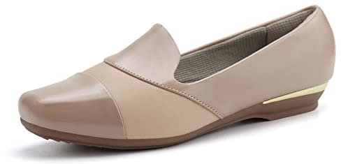 Ortho+rest Damenschuhe für Orthopädie, Hallux Valgus Kleid Schuhe, Slipper Loafer mit orthopädischen Einlagen (42,Hautfarbe)