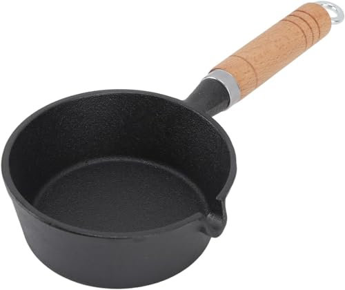 Nonstick Saucepan, 13cm Milk Pan Small Cooking Pot with Pour Spout, Kitchen Cookware Sauce Pot, Cast Iron Butter Warmer Pot Compatible with Induction, Gas and Electric Hobs