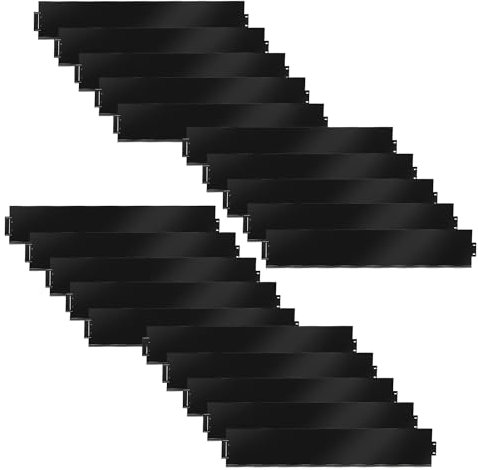 Cecaylie Rasenkante Metall Beetumrandungen Rasenkante Verzinkt Blumenbeet Umrandung Rasenkantenblech 5m 10m 15m 20m 25m 30m 35m 40m 45m 50m Mähkante Palisade für Hof, Schwarz (Länge 20m - Höhe 18cm)