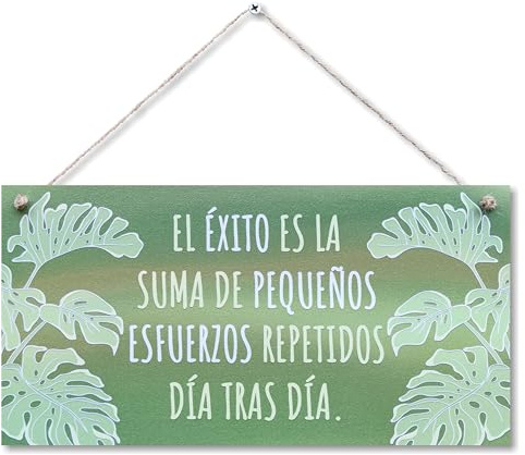 CARISPIBET El éxito es placas decorativas inspiradoras decoración del hogar adorno colgante frases motivadoras 15 x 30 cm
