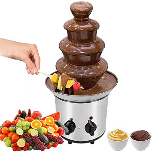 AINITAIFENG Chocolate Fondue Fountain Machine, 3-Tier Mini Chocolate Melting Pot, 1.5-Pound Capacity/Easy to Assemble, for Butter Cheese Chocolate Candies (TypeB)