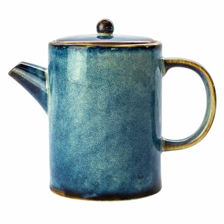 Bollitore per tè/caffè Verlo DEEP BLUE 500 ml, in porcellana lavabile a microonde e in lavastoviglie, fatto a mano, bollitore per tè in porcellana