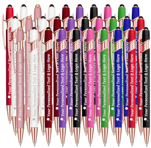 STREADVE Kugelschreiber mit Gravur 30 Kugelschreiber Personalisiert Logo Name Stift Personalisierte Kuli Dankeschön Geschenk Hochwertig für Hebamme Geburtstag Mitarbeiter Männer
