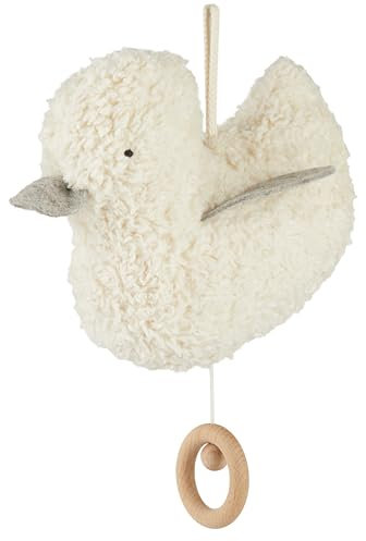 Efie Bio Spieluhr Entchen grau - kontrolliert biologischer Anbau (kbA) - GOTS zertifiziert - Made in Germany - nachhaltiges Babyspielzeug - Melodie Mozarts (Schlafe mein Prinzchen, schlaf ein)