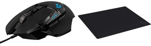 Logitech G G502 HERO High Performance Wired Gaming Mouse, HERO 25K Sensor, 25,600 DPI, RGB & G640 Large Cloth Gaming Mouse Pad, Optimised for Gaming Sensors