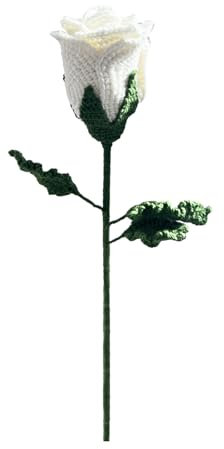 JSGHGDF Moderne Simulation Blume Elegante Esstisch Dekorationen Gestrickte Rose für Tisch Home Dekorationen
