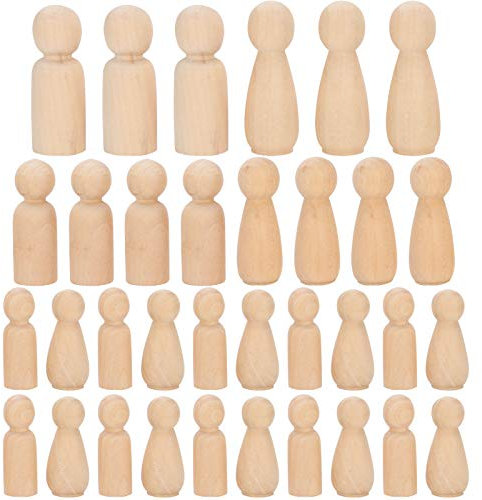 30 Stück Holz-Puppe, Peg People, Unvollendete Holz-Puppe, Dekorative Holzfiguren für Bastelprojekte, Malerei