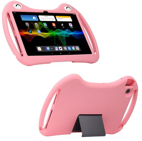 MingFeng Case Compatible with Fro Lenovo Tab Plus 11.5 inch (2024) Tablet with 4 airbags (TB351FU) Folding Stand Cover Silicone Kids Thick Hand Anti Drop Design (Pink)