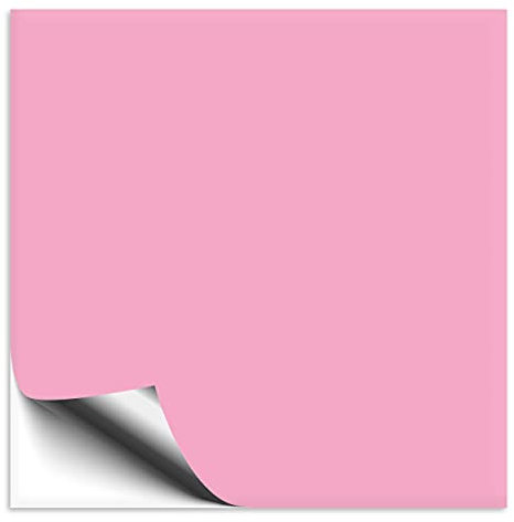 200 Stück Fliesenaufkleber 10x10 cm hellrosa glänzend, selbstklebende Fliesenfolie für Küche & Bad, mit Aufkleber Fliesen einfach überkleben