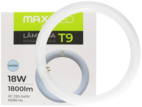 Maxled, Light is Led! LED TUBE T9 Ø30CM, Ringförmige LED Röhre 18W Kaltweiß 6500K 1800LM G10Q Sockel Fassung Hell Leuchtröhre PC Deckenleucht Alternative für Klassische T9-Leuchtstofflampen