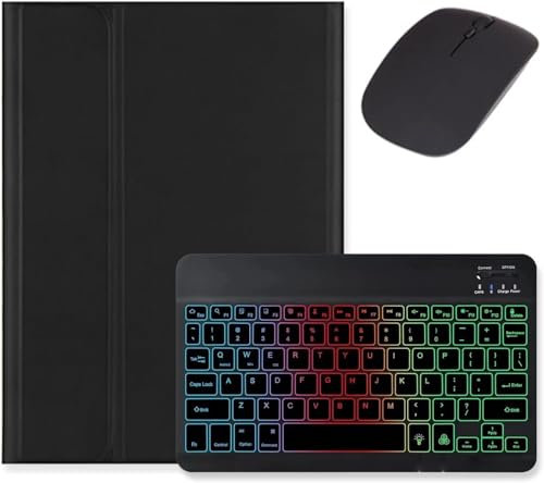 Bueuwe Custodia con Tastiera per Samsung Galaxy Tab S6 Lite 10.4 inch, Custodia con Tastiera Wireless Rimovibile retroilluminata con portapenne,Nero