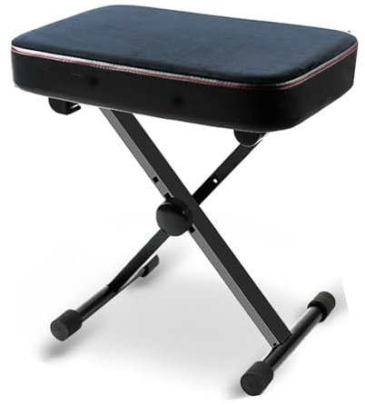 LWZQRVCT Piano Stool Chair, Foldable Storage Piano Bench, Leather Four Gears Adjustable Keyboard Chair, Can Bear a Load of 385IBS, Suitable for Adults and Children at School Concerts(Black)