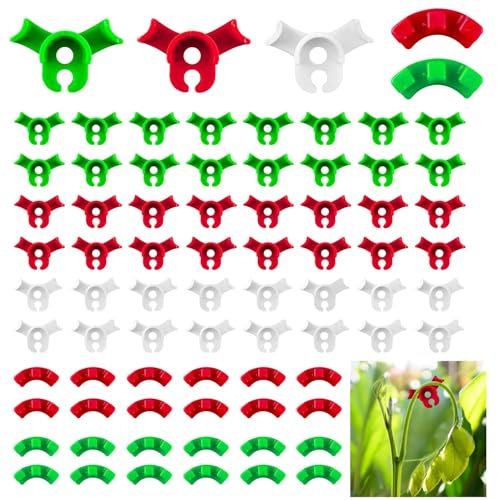 Ovtai 100 Stück Pflanzenbieger, Planzenklammern, Pflanzenclips Wand, 90 Grad Low Stress Training Clips,Blumenklammern Lst Clips Zum Biegen von Pflanzenstämmen Ändern der Wuchsrichtung