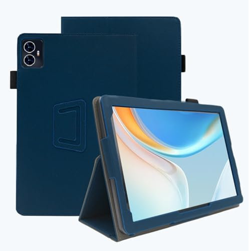 Haofun Custodia Cover Compatibile con TECLAST M50/M50HD/M50 Pro, Sottile Leggero Cover con Supporto per Matita e Cinturino, Custodia in PU Case con Multi-Angolo Regolabili, Blu