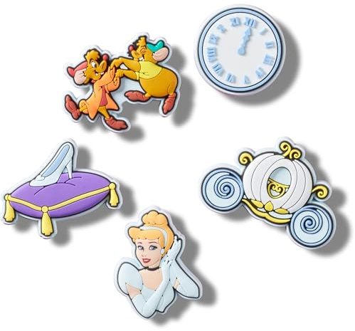 Crocs Unisex Jibbitz Charms, Cinderella 5 Pack