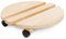 TIENDA EURASIA – Soporte Maceta | 4 Ruedas Giratorias 360 º | Redondo | Material Madera y Metal | Color Natural | Soporte para Plantas | Capacidad de Carga 80 Kg (36 cm)