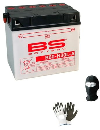 COMPATIBILE CON MOTO GUZZI V35 Imola 350 anno 1979 al 1984 BATTERIA Y60-N30L-A (53030) BS B60-N30L-A FORNITA COMPLETA PER L'USO BATTERIE 30 AMPERE 12 VOLT 184X130X170MM