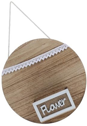 BESPORTBLE Holz Willkommensschild Für Wanddekoration Rustikale Blumenampel Für Eingangsbereich Runde Holzbox Für Pflanzen Charmantes Deko Schild Im Landhausstil