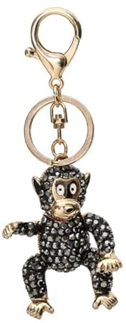 Porte-clés Gorille pour femme, Porte-clés singe mignon pour dames, Porte-clé d'été chimpanzé, Porte-clé Gorille Noir, porte-clés amulette gorille punk, porte-clé animal orang-outan en strass