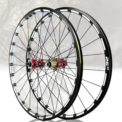 Ruote MTB Da 26'', 27,5'' E 29'', Set Di Ruote For Bicicletta Con Perno Passante, Ruota Anteriore E Posteriore, Freno A Disco A Doppio Strato, Mozzo Dritto A 24 Bulloni For Cassette Da 7-12 Velocità(R
