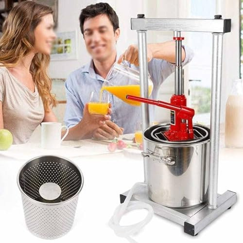 Fruchtpresse Edelstahl Manuelle Saftpresse für Familien, Weingüter und Restaurants - Ideal für die Wein- und Apfelweinproduktion