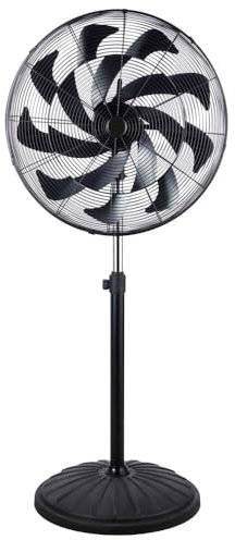 Ventilador de pie 300W | Centurion Ventilador de pie Industrial 16 aspas oscilante y Regulable Altura 132-160cm, Ø 65cm 17kg