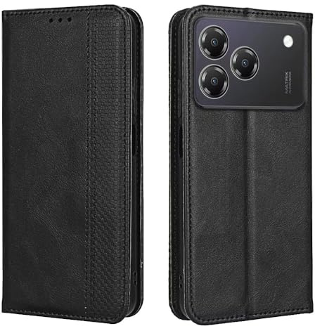 EASSGU Funda para ZTE Blade A76 (4G LTE) (6.75 Inches) Carcasa con Interruptor Magnético de Cuero PU Flip Folio, [3 Ranuras para Tarjetas] [1 Wallet] Case - Negro