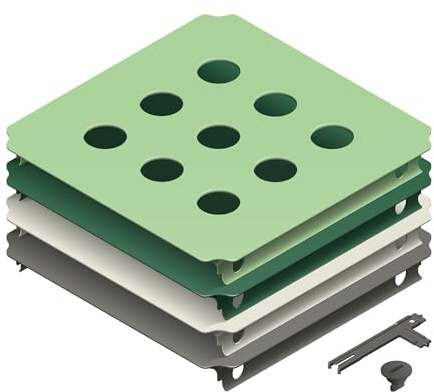 Quadro Lochplattenset L Home – 6 gelochte Sichtplatten 40 x 40 cm für Seitenwände, ab 6 Monaten je nach Aufbau, UV-stabil, Indoor/Outdoor, Made in Germany (Mint)