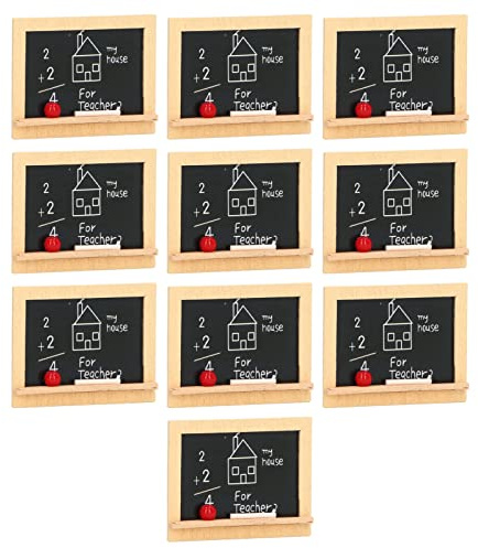 OVAQUIXI Vielseitiges Mini-Tafel-Set: 10 Stück Puppenhaus-Tafeln aus Kiefernholz für Puppenhäuser Im Maßstab 1:12, 1:6, Restaurants, Bars und Mikrolandschaften