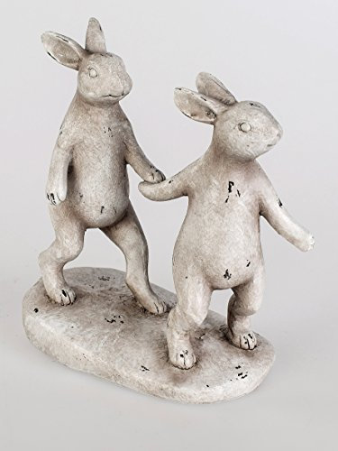 unbekannt Niedliches Hasenpaar Creme im Shabby Stil tolle Dekoration Hase antik Design Osterhase