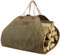 INNO STAGE Canvas Log Carrier Bag,Waxed Durable Wood Tote,Fireplace Stove Accessories,Extra Large Firewood Holder with Handles for Camping Khaki