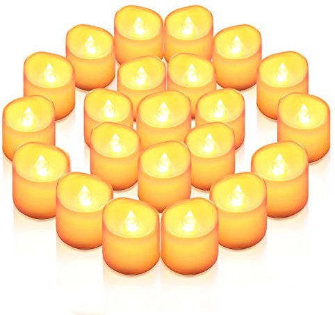 Oria LED Candles, 24 Packs Flickering Flameless Candles, Battery Operated Fake Candle with Warm White Bulb Light for Christmas, Birthday Decoration, Festivals, Wedding Propose etc.