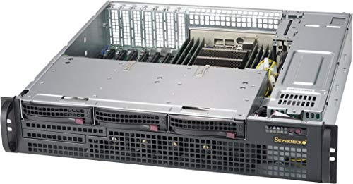 Supermicro CSE-825MBTQC-R802LPB Computergehäuse, Rack, Schwarz, 800 W, Computergehäuse (Regal, Server, ATX, EATX, Schwarz, 2U, Festplatte, LAN, Leistung, Stromausfall, System)