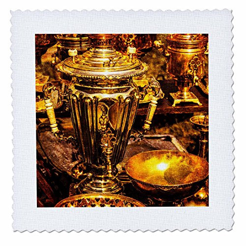 3dRose Golden Age Technologies Teekanne Samowar oder Fire Stilisiertes Foto, quadratisch, 35,6 x 35,6 cm